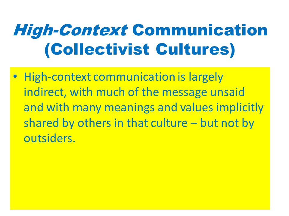 Communication in individual and collectivist societies essay